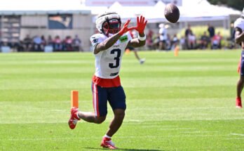 Demario Douglas, a Patriots 2025 -ben szerepelt, mint például a Hollók Zay Virágjai