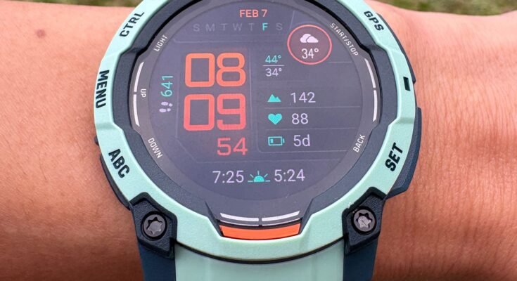 A Garmin ösztönrel rendelkező csukló légi felvétele