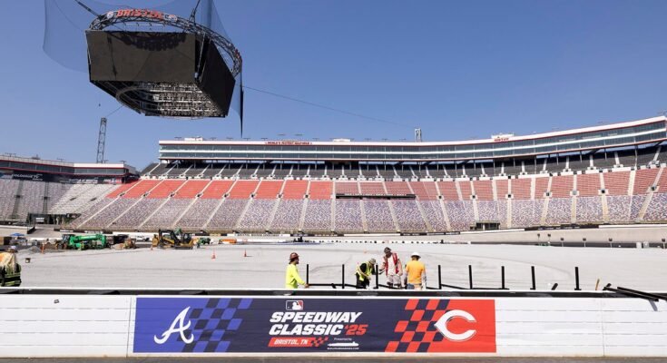 MLB Speedway Classic: Mit kell tudni a Braves vs Reds -ről, amelynek jelenléti rekordja a NASCAR stadionra esik